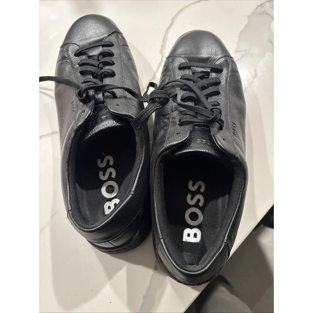hugo boss black leather sneakers Size 12